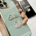 Hontinga Casing Case For OPPO Reno 5F Reno 4F Reno 4 4G Reno 4Z 5G Reno 5 5G 4G Reno 5 Pro 5G Case Swan Queen Fashion Solid Color Luxury Chrome Soft TPU Square Phone Case Full Cover Camera Protection Casing Anti Gores Rubber Case. 