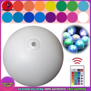 Vodool Outdoor LED Garden Ball Remote Control Swimming Pool Luminous Inflatable Balloon 16 Colors LED Glowing Inflatable Beach Balloon Party Holiday Home Decoration