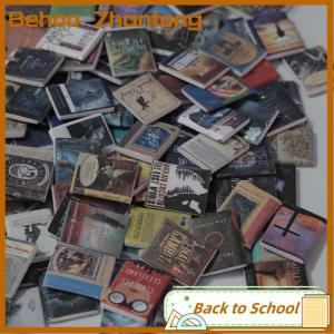 Behoo 200pcs Miniatures Doll House Books Anxiety Bookshelf Accessories Mini Books Accessories For Decoration Dolls House Miniature