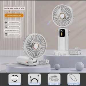 H21 Kipas Mini LED S12Pro Portable USB Kipas Lipat Leher 5 Speed Wind