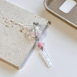 Salime Transparent Keychain Cute Wind Chime Pendant Keyring Mobile Phone Lanyard Kawaii Bag Decorative Accessories Home Decorations