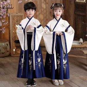KYII Kids Girls Ancient costume hanfu Summer Dress Casual Loose Dress ky22259