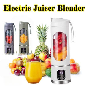 Electric Juicer Blender USB Rechargeable Portable Fruit Squeezer for Home Outdoor Digital Display
