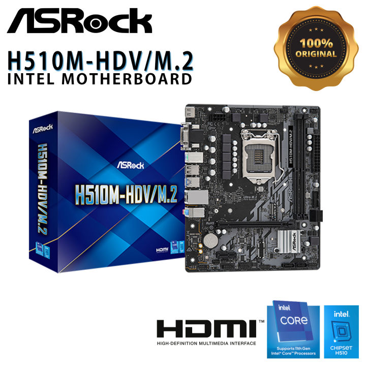 ASRock H510M-HDV/M.2 | H510M-HDV LGA 1200 Intel Motherboard