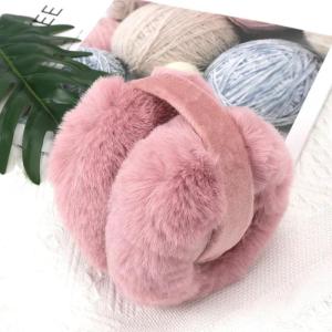 White Cute Girl Soft Earmuffs Women Ear Keep Warmer Plush Solid Color Winter Adjustable Foldable Ear Protection Muffs Earflap