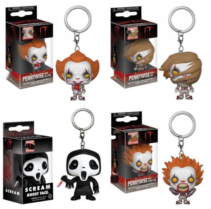 FUNKO POP Keychain Toys Pennywise with Ballon Scream Ghost Face