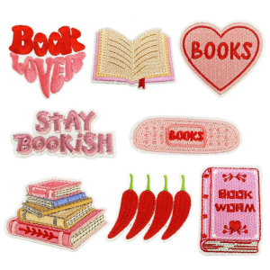 8 Pcs Sew On/Iron On Patches Chilis Embroidered Patches Books Bookish Repair Patches Applique Patches for Clothes