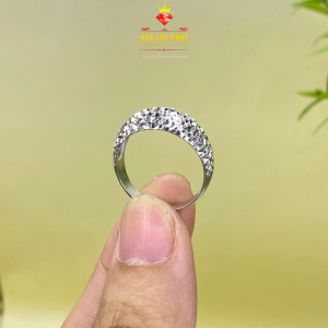 Nhẫn bạc nữ bạc xi bạch kim kiểu mo chạm máy Nhẫn mo bạc mạ vàng trắng đẹp Nhẫn nữ bạc 950 sang trọng và quyến rũ - KIM LỘC PHÁT NM