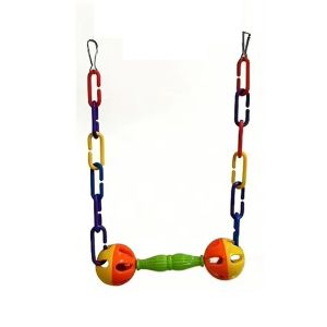 OUTOPEN Chống mài mòn Xích đu treo cho chim Đầy màu sắc với Hooks Giá đỡ xích đu Phụ Kiện Chơi với chuông Đồ chơi đu quay cho vẹt Trang trí lồng chim