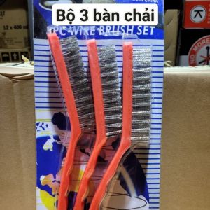 Bộ 3 bàn chải sắt cán nhựa  nguyên chất chuyên dùng đánh rỉ sét các máy móc thiết bị dùng cho thợ vệ sinh máy móc xe hơi xe máy các loại máy móc trong xưởng- Cửa Hàng Nam
