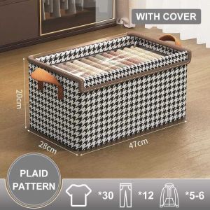 HTF Home Steel Frame storage box with Lid waterproof durable Fabric for toys clothing