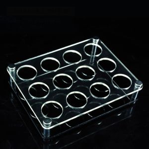 GIGBM Transparent Acrylic Cup Holder 32/38mm Multi-slots Cup Serving Tray Octagonal Cup Holder Save Space Shot Glasses Holder Champagne