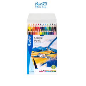 Bantex สีไม้ ดินสอสี แท่งยาว 36 สี คุณภาพดี ระบายลื่น เฉดสีธรรมชาติ อุปกรณ์การเรียน Color pencil