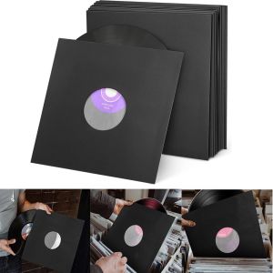 MAKERVY Black Vinyl Record Storage Sleeves Anti-static With Poly-lined LP Album Holder  7/10/12 Inch Inner Sleeves Protector