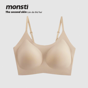[Chính hãng] Áo lót không gọng Just Chill Seamless Bra dáng cổ rộng vải mát mịn dây mảnh thương hiệu Monsti