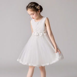 Kids Girlss Dress Wedding Party Clothes Flower Beading Ball Gown Princess Summer Girls Frock Costumes Childrens Elegant Dress for 3 4 5 6 7 8 9 10 11 12 13 14 years old