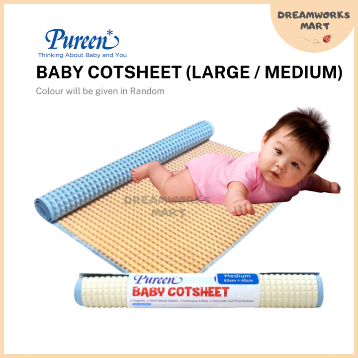Pureen Airfilled Cotsheet Medium Large 100% Natural Rubber