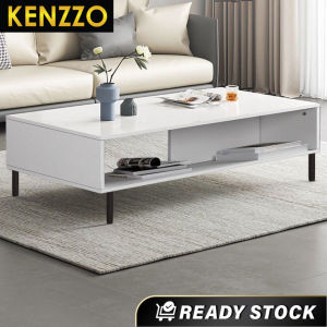 KENZZO Snow White TV Cabinet with Storage (4ft /6ft)/ Kabinet TV / 3.5 FT Coffee Table