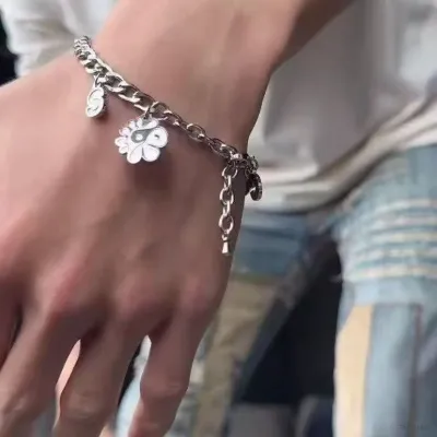clu CORTIS JUHOON Letter Charm Cuban Link Bracelet Stainless Steel Adjustable Kpop Group Merch Fan Gift ulc