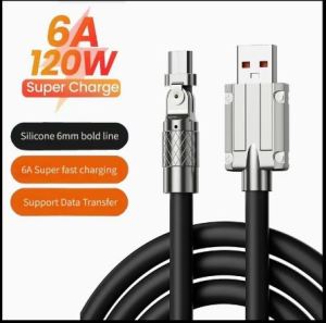 KABEL DATA TYPE-C / MICRO USB 120W 6A 1.5M / KABEL DATA ROTARY SUPER CABLE 120W 6A FAST CHARGING