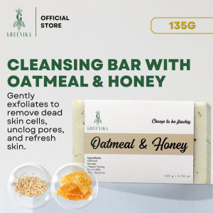 [ EXFOLIATING + ANTI PIMPLE ] Greenika Oatmeal & Honey Soap Anti Pimple Controls Breakouts Removes Excess Oil Itchy Skin Safe and Anti Allergies Removes heals Active Wounds and Scars Gentle on Skin Acne Solution for All Skin Types Good Sensitive Skin Safe