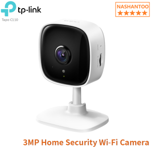 TP-Link Tapo C110 3MP 2K Smart Security Camera - 40ft Night Vision Person Detection 2-Way Audio Light & Sound Alarm SD/Cloud Storage Works with Alexa & Google Assistant