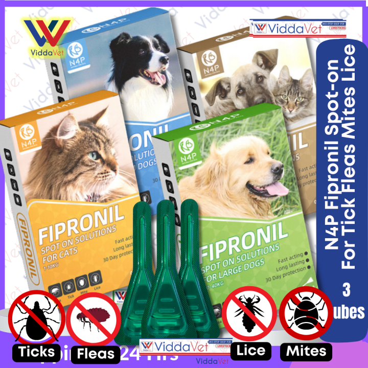 N4P FIPRONIL Spot Anti Ticks and Fleas Control for Dogs and Cats