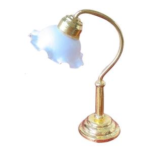 Bedroom White Table Lamp Miniature Furniture Model Doll Houses Accessory Realistic Lighting Toy Playset 1:12