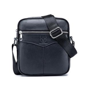 BULLCAPTAIN Mens Genuine Leather One-shoulder Messenger Cowhide Business Bag