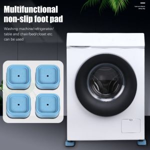 RBJ4 Square Slipstop Silent Feet Legs Mat Washer Dryer Leg Base Refrigerator Base Rubber Mat Feet Pad Washing Machine Pad