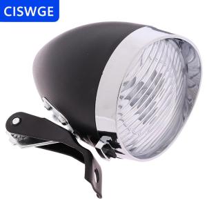 [COD] CISWGE 3 đèn LED phía trước xe đạp cổ điển đèn pha đèn Pin cổ điển