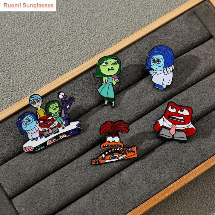 RUOMI Alloy Anime Inside Out 2 Brooch Collection Movie Periphery Inside ...
