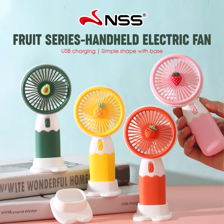 ★NSS 2024 NEW ☆Mini Handheld Fan USB Charging Fan Fruit Portable Office Student Electric fan