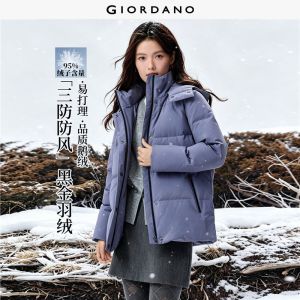 Giordano Women Triple-protection hooded goose down jacket Free Shipping 05376730