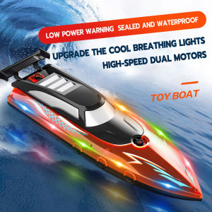 Rc boat Remote control Light Remote Control Boat Toy Medium High-Speed Speedboat Children Toys Gifts