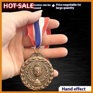 🔥🔥🔥dingdaocunz 1Pcs 2 Bronze Award Medal Zinc Alloy Round Winner Medals With Neck Ribbon 1st 2nd 3rd Prizes Winner Prize Present