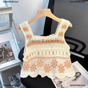 [COD] SweetBabiese Áo yếm DệT Kim Thêu rỗng mùa hè Áo ba lỗ không Tay Tua Rua không đều cho nữ