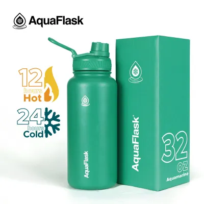 AquaFlask (32oz) AQUA FLASK Wide mouth w/ flip cap Vacuum Insulated Stainless Steel Drinking Water Bottle