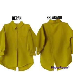 Gendistore - KEMEJA ANAK TERMURAH | KEMEJA SILANG ANAK POLOS KANTONG 1 KOREA STYLE | ATASAN KEMEJA ANAK WANITA TERMURAH | KEMEJA ANAK WARNA LIME