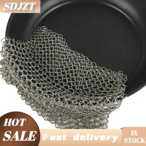 SDJZT Nhà Bếp Làm Sạch Vòng Thép Không Gỉ Cleaner Chainmail Scrubber Phụ Kiện Tái Sử Dụng Rửa Net Công Cụ Làm Sạch Cho Nhà