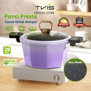 TKIS Panci Presto Premium 28cm Panci presto Batu medis Bentuk Octagon dengan tutup TK-8305A