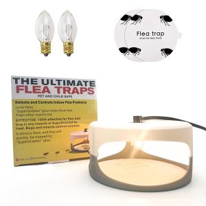 TT HAPPY Flea Trap Discs Sticky Dome Flea Trap Lamp Pest Control Kit Non-Toxic No Insecticides Pet Family Solve Fleas Troubles 跳蚤诱捕器 宠物家用跳蚤灯跳蚤粘捕器