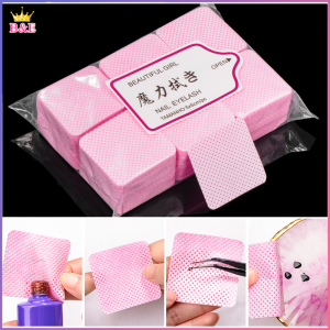B&E 300pcs Lint-Free Nail Polish Remover Cotton Wipes UV Gel Tips Remover Cleaner Paper Pad Nails Clean
