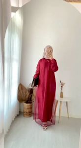 Tille Doti Mix Velvet Gamis Gaun Kondangan prewedding Tunangan Gamis O