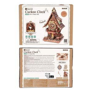 Robotime ROKR Cuckoo Clock LC901C Mechanical 3D Wooden Puzzle DIY Model with Light & Hourly Chime