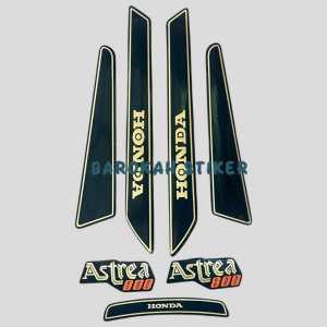 Striping Stiker honda astrea 800 hitam merah Fullset