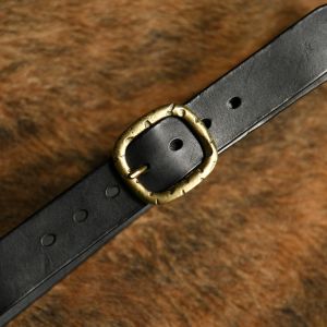 New Handmade Top Layer Cowhide Casual Belt for Men and Youth Pure Copper Needle Button Jeans Workwear Belt Durable Genuine Leather Belt
