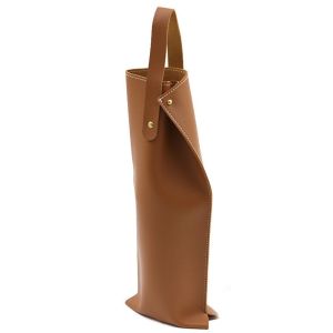 GOLDVAULT Reusable Wine Packaging Bag Faux Leather with Handle Wine Tote Carrier Luxury Protective Design Wine Bottle Bag Party Use