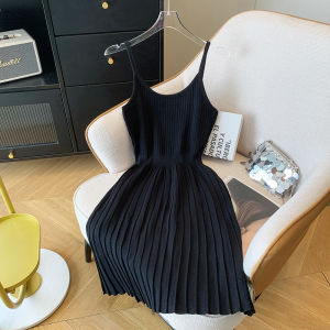 IELGY Korean style fashionable high waisted camisole dress for women with A-line silhouette