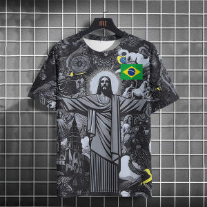 Summer T Shirt Football Training Top Brazil Special Edition Black Grey Football Jersey Mens Womens Outdoor Quick-drying Tshirt